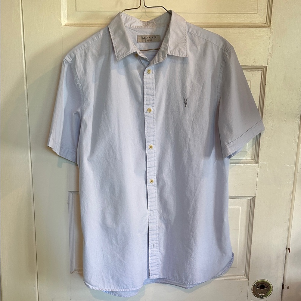 All Saints Light Blue Casual Button Down Shirt